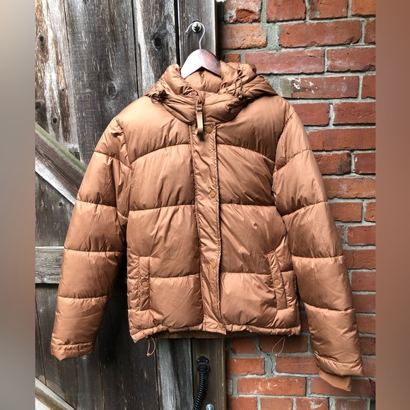 Women’s Cozy Brown Winter Puffer Coat With Hood!! Never Worn! ✨ - Picture 1 of 8